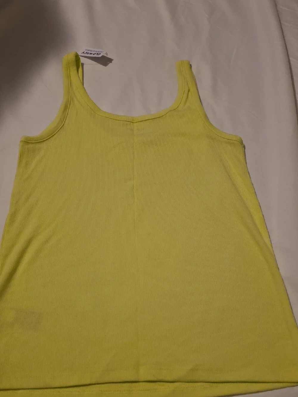 ❣️5 For $20❣️Old Navy Yellow-Lime Ribbed Scoop Tank Top - Picture 5 of 5